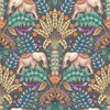 Exotic Elephant Wallpaper Charcoal