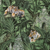 Tiger & Temple Wallpaper Green